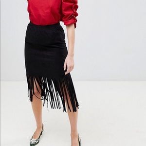 Traffic People from ASOS | fringed black skirt